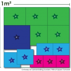 Schaduwborder in blauw en wit